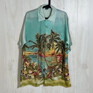 100% Silk Men's Button Down Shirt  Resort wear
